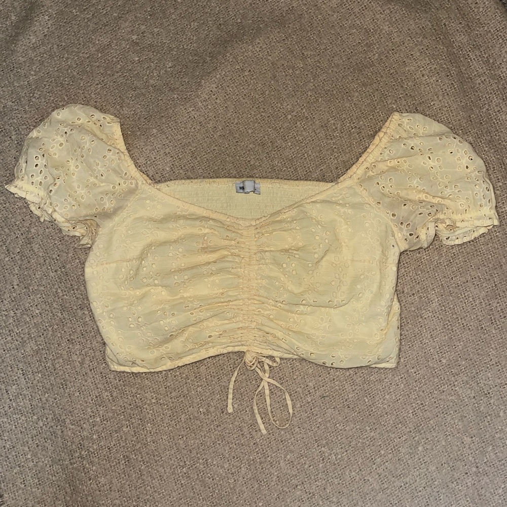 Cute Yellow Puff CropTop